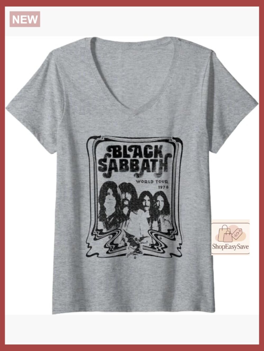 Classic V-Neck Tee Retro Tour Graphic Lightweight Cotton Casual Fit